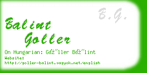 balint goller business card